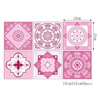 Blizgios kietos plytelės Raštuotos sienų plytelės Romantiškos rožinės plytelės 15cm×15cm×6pcs