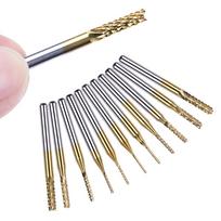 0,8 mm–3,175 mm Titano dengtas Karbido Frezavimo Freza Graviravimo Briaunos Freza CNC Maršrutizatoriaus Frezos Galinės Frezos PCB Staklėms 2.4mm