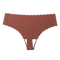 Women's Seamless Low-Waist Lace Edge Thong Panties S (Recommended 100-130 jin) vyno raudonos spalvos