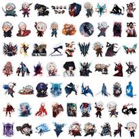 60PCS Devil May Cry Cartoon Stickers for Planner, Water Bottle, and Computer - Waterproof & Decorative. gray