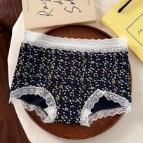 Big Size Girls Spring and Summer Sexy 10A Antibacterial Extension Cotton Crotch High Waist Flat Angle Briefs M