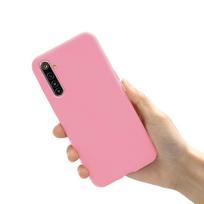 OPPO Realme 6 Pro dėklas Skystas silikonas Matinis buferis Telefono galinis dangtelis OPPO Realme 6 Pro dėklui Realme6 Realme 6 Pro 6i dangtelis Realme 6 rožinė