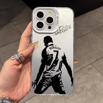 Futbolo žvaigždės Cristiano Ronaldo dėklai Apple iPhone 16 15 14 Plus dėklas 11 12 13 Pro Max XR XS X 7 8 Smūgiams atsparus dangtelis iPhone 7 Plus balta