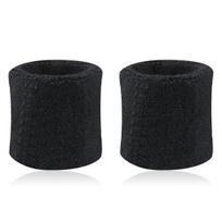 2Pcs Sports Wristband Solid Color Absorbent Wrist Wrap Cotton Breathable Quick Dry Sweatband for Tennis Badminton juoda