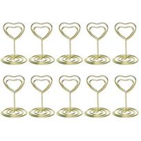 10/15/20 vnt. Stalo numerio laikiklio stovas, širdies formos spiralinis pagrindas, atmintinės nuotraukų kortelės stovas, vestuvių šventės dekoras 10 pcs auksinė