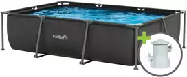Virtufit VIRTUFIT stačiakampis baseinas 300 x 210 cm su filtro pompa, antracito spalvos