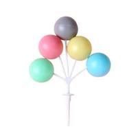 Colorful Mini Balloon Cake Toppers Plastic Balloon Picks 5 Balloons Dessert Cupcake Decoration for Birthday Party Wedding Celebration B