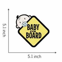 Waterproof Reflective Baby On Board Car Sticker Decal for Rear Side Window