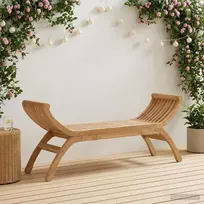 Lauko baldų komplektas Sodo suolas 2 -Seater 126 cm Kieto teka medžio Natūrali