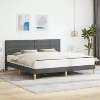 Lovos rėmas su galvūgalio Tamsiai pilka 180 x 200 cm Audinys