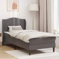Lova Lovos rėmas su galvūgalio Pilka 100 x 200 cm Dirbtinė oda