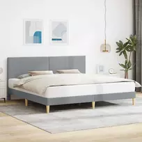Lovos rėmas su galvūgalio Šviesiai pilka 180 x 200 cm Audinys