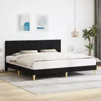 Lovos rėmas su galvūgalio Juoda 180 x 200 cm Audinys