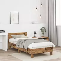 Lova Lovos rėmas Sendintos medienos 80 x 200 cm Apdirbta mediena