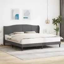 Lovos rėmas su galvūgalio Tamsiai pilka 180 x 200 cm Aksomas
