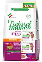Natural Trainer Cat Adult Sterilised kalakutiena su kalakutiena 1.5kg+2konservai