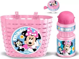 Frozen Dviračio rinkinys Minnie (krepšelis, gertuvė, skambutis) – rožinis