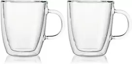 Bodum Bistro dvigubos sienelės puodeliai 300 ml 2 vnt. permatomi