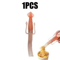 1/2Pcs Funny Squid Cuttlefish Fork Heat-Resistant Tableware Instant Noodle Fork Food Picks Kitchen Dinnerware Forks Cooking Tool 1pc