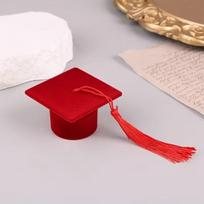 Kompozitai Daktaro Kepurės Žiedo Dėžutė Auskarų Pakuotės Dėžutė Studentų Baigimo Sezonas raudona