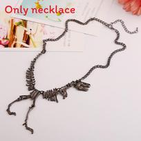 Dinosaur Skeleton Necklace With Alloy Material And Pendant For Gift And Travel Decor Black