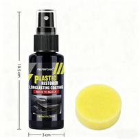 Car Plastic Restorer Coating Agent Auto Plastic Rubber Exterior Repair Clean Refresh Restoration Agent Black Shine Seal Brighten 30ml with sponge