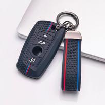 Raktų dėklas BMW F20 F22 F30 F31 F32 F33 F34 F36 su raktų pakabuku, apsauga nuo įbrėžimų, smūgiams atspari apsauga, minkšta rankena, apsauga nuo dulkių juoda