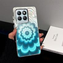 Case for HONOR X8c,X8b,X7d 5G,X7d 4G,X6c,X6b,X5b Plus,X5b,400 Smart 5G Iridescent Gradient Floral Clear Case,Shockproof Camera Lens Protection HONOR X8c mėlyna