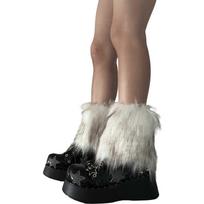 Women Faux Furs Leg Warmer Party Costumes Warm Fuzzy Leg Warmer Boot Cuffs Cover A