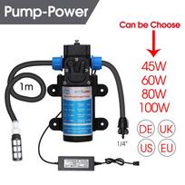 45/60/80/100W Self-priming Boosting Diaphragm Pump W/ DC-12V/Power Supply 110-240V for Home Car Washing Garden Irrigation System 45W