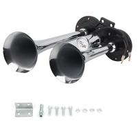 Universal Car Pneumatic Air Horn Dual Trumpet 130dB 12V/24V Train Auto Lorry Truck ABS Metal Universal Car Pneumatic Air Horn balta