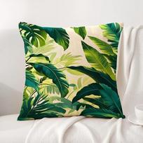 Klasikinė palmių lapų pagalvės užvalkalas Natūralus linas Ekologiškas audinys Dvispusis spausdinimas Sofa Namų dekoras Dovana Pagalvės užvalkalas 30X30cm