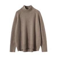 Necked Cashmere Sweater Women Autumn Winter Slit Lazy Sweater Soft S gelsvai ruda