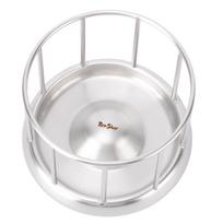 Stainless Steel Tortoise Feeder Reptile Food Dish with Round Railing Tortoise Feeding Basin for Home Pet Store