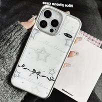 ins star bow is suitable for Apple iPhone16/17 mobile phone case 14 water condensation 13 electroplating 12 niche 15 sets IPhone17ProMax