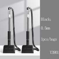 M&G Desktop Gel Pen 0.5mm Fine Point Black Refillable with Double-Sided Adhesive Tape for Desk Stickability (as the picture,black)