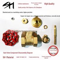Copper Gate Valve Switch - 4-Point/6-Point/1-Inch, DN15/20/25/32/50 Pre-Meter Threaded Main Tap Valve 15mm