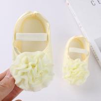 Didelių gėlių batai kūdikiams naujagimiams Schoenen vasaros kūdikių pirmieji vaikštynės batai Yellow 1.5CM