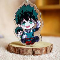 Anime My Hero Academia Midoriya Izuku Bakugou Katsuki Todoroki Shoto akrilo raktų pakabukas Midoriya Izuku black