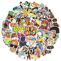 50 VNT Hip Hop Rap Rock Lipdukas Grafiti Šaunūs Lipdukai Nešiojamam kompiuteriui Ridenlentei Bagažui Automobilio Lipdukas Vaikų Žaislas Dovanos Reperiui MC B-Boy DJ