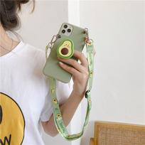 3D avokado stovo dirželis tinka iPhone 12 11 Pro Max X XR XS 6S 7 8 plus SE, tinka Samsung S8 S9 S10 A51 A71 S20 NOTE20 M21 A81 A91 for iphone 12 žalia