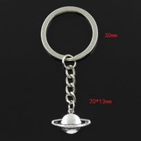 Madingas 30 mm raktų pakabukas Metalinis raktų pakabukas Raktų pakabukas Papuošalai Antikvariniai padengti Saturn Planet Spark 20x13mm pakabukas sidabras