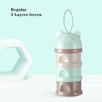 3 arba 4 sluoksnių nešiojama kūdikių maisto laikymo dėžutė „Bear“ 3 layers-Regular žalia