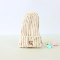Siuvinėjimas Meškiukas Kūdikių Skrybėlė Rudens Žiema Nertas Vaikams Mergaitei Berniukas Beanie Kepuraitė Vienspalvė Megzta Šilta Vaikiška Skrybėlė su gaubtu smėlis