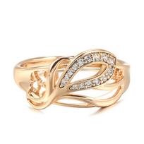 Kinel Luxury Rose Gold spalvos krištolo gėlių žiedai 6 rožinio aukso spalvos