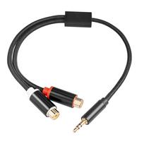 3,5 mm kištukinis ir dvigubas RCA lizdinis kabelis 1/8 colio iki dvigubo RCA stereo garso laidas, auksu padengtas 1 pėd.