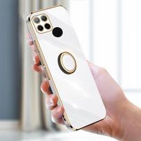 Telefono dėklas Xiaomi Redmi 10C 10A 10 padengtas minkštu silikoniniu žiediniu stovo dangteliu, skirtas Redmi 10C 10A 10 CA redmi10c 10a smūgiams atspariems buferio TPU dėkliams Redmi 10 balta