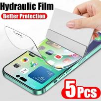5 vnt Minkštos hidrogelio plėvelės pilnas dangtelis, skirtas iPhone 14 13 12 11 Pro Max ekrano apsauga, skirta IPhone X XR XS Max SE 6S 7 8 Plus For Galaxy A12 5G gryna