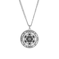Arkangelas Metatronas Gyvybės angelas Ruonis Saliamonas Vyrų karoliai Kabalos amuletas nerūdijančio plieno vikingų papuošalai 60cm sidabras