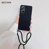 „Xiaomi 13T Pro Soft Lanyard Crossbody“ kaklo dirželio laido grandinės TPU dėklas, skirtas „Xiaomi 11T 12T 13T Pro 13 LITE“ fotoaparato apsauginis silikoninis dangtelis For xiaomi 13T Pro juoda